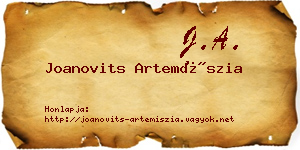 Joanovits Artemíszia névjegykártya